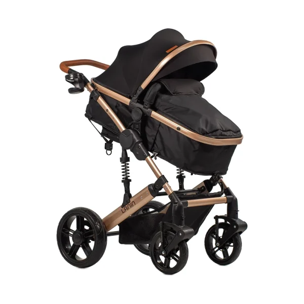 Cochecito Travel System Mega Baby Lanin 3-en-1 Negro