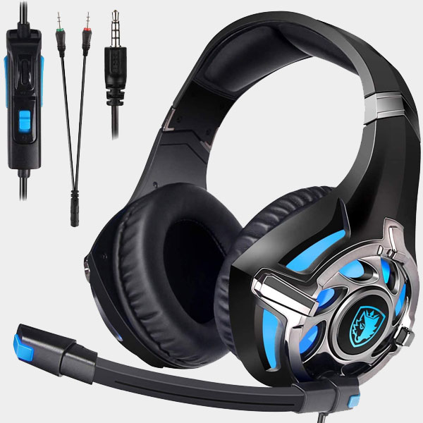Auricular Gamer Sades 822 Negro Azul PS4 PC Xbox